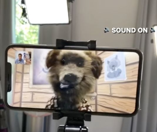 Hacker T Dog appears on a phone during Zak’s FaceTime training sketch.