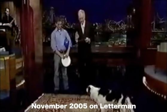 Zak George and Venus with David Letterman in November 2005.
